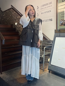 「Ungrid（アングリッド）のアイテム（ワンピース/ドレス）」を使った、濱本凪沙さん（レディース・154cm）の秋コーディネート