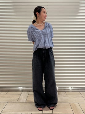 「Ungrid（アングリッド）のアイテム」を使った、濱本凪沙さん（レディース・154cm）の夏コーディネート