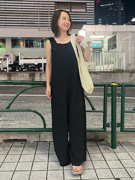 「アイテム（つなぎ/オールインワン）」を使った、濱本凪沙さん（レディース・154cm）の夏コーディネート