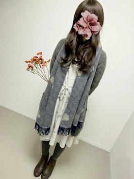 「mina perhonen（ミナペルホネン）のアイテム」を使った、chimichemicherryさん（レディース・160cm）の冬コーディネート