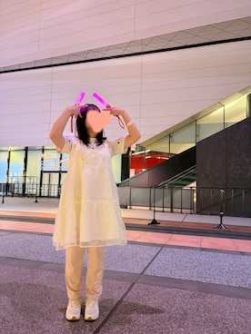 「kutir（クティール）のアソートシアーティアードフリルミニワンピース（ワンピース、ホワイト系）」を使った、hapichoco🌼さん（レディース・154cm）の春コーディネート