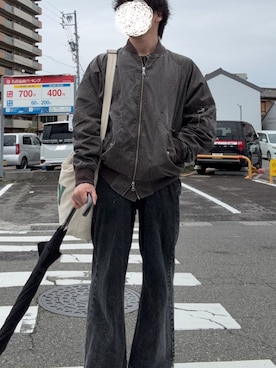 「CLEL（クレイル）のアイテム（ブルゾン）」を使った、Naopochiさん（メンズ・167cm）の春コーディネート