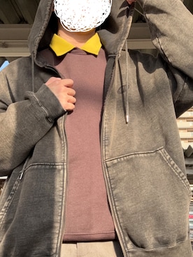 「アイテム（シャツ/ブラウス、イエロー系）」を使った、なおぽちさん（メンズ・167cm）の秋コーディネート