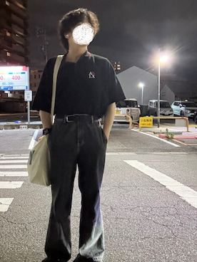 「CLEL（クレイル）の【CLEL】Vintage Design Flare Denim Pants /ヴィンテージデザイン フレアデニムパンツ（デニムパンツ、ブラック系）」を使った、Naopochi_WEARさん（メンズ・167cm）の春コーディネート