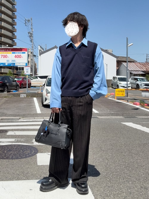 即完 CLEL ブルー XS バルーン袖ルーズレギュラーカラーシャツ クレイル CLEL（クレイル）の「【CLEL】Balloon Sleeve Loose Regular Collar