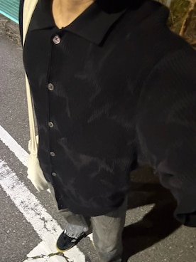「CLEL（クレイル）の【CLEL】Basic/Spray Rib Knit Short Sleeve Shirt Cardigan / ベーシック/スプレー 畦編み半袖ニットシャツカーディガン（シャツ/ブラウス、レッド系）」を使った、Naopochi_WEARさん（メンズ・167cm）の春コーディネート