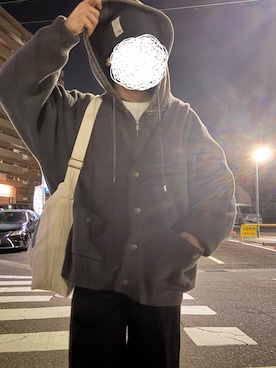 「アイテム（帽子、グレー系）」を使った、なおぽちさん（メンズ・167cm）の秋コーディネート