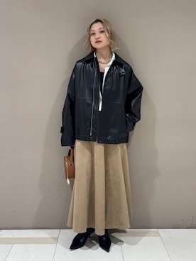 「アイテム（カバーオール）」を使った、ゆうなさん（レディース・156cm）の秋コーディネート