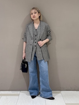 「RED CARD TOKYO（レッドカード）のアイテム（パンツ）」を使った、ゆうなさん（レディース・156cm）の春コーディネート