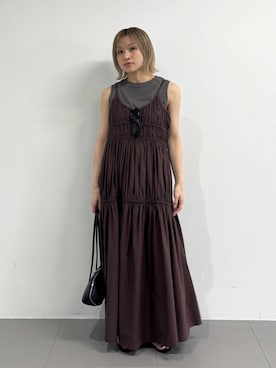 「ADD CULUMN（アドカラム）の【ADD CULUMN】FIGRE BOSTON S（ハンドバッグ、ブラック系）」を使った、ゆうなさん（レディース・156cm）の夏コーディネート