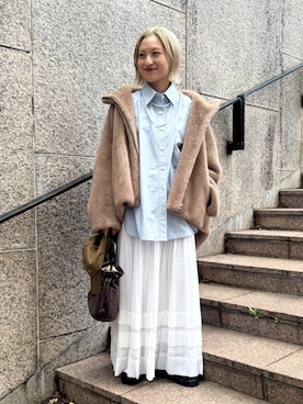 「BABYLONE（バビロン）のアイテム（スカート）」を使った、ゆうなさん（レディース・156cm）の秋コーディネート