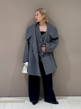 「アイテム（ピーコート）」を使った、ゆうなさん（レディース・156cm）の秋コーディネート