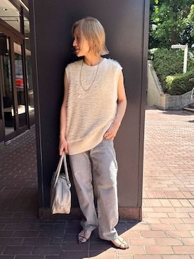 「BABYLONE（バビロン）のアイテム（ベスト）」を使った、ゆうなさん（レディース・156cm）の秋コーディネート