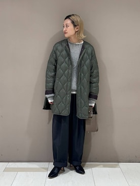 「アイテム（ダウンジャケット/コート）」を使った、ゆうなさん（レディース・156cm・20代）の秋コーディネート