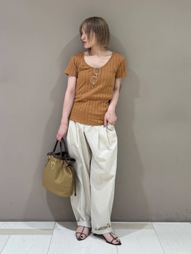 「AIM（エイム）の【aim】ssallai（サングラス、ブラウン系）」を使った、ゆうなさん（レディース・156cm）の春コーディネート
