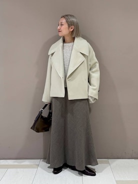 「BABYLONE（バビロン）のカラーネップニット（ニット/セーター）」を使った、ゆうなさん（レディース・156cm）の秋コーディネート