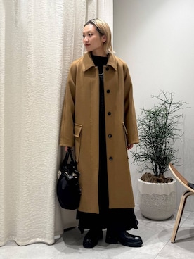 「BABYLONE（バビロン）のサイドゴアレザーブーツ（ブーツ）」を使った、ゆうなさん（レディース・156cm）の秋コーディネート