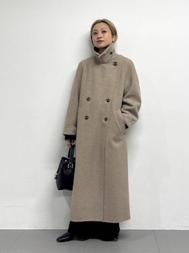 「アイテム（ステンカラーコート）」を使った、ゆうなさん（レディース・156cm・20代）の冬コーディネート