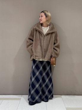 「BABYLONE（バビロン）のシアーフライスプルオーバー（Tシャツ/カットソー）」を使った、ゆうなさん（レディース・156cm）の秋コーディネート