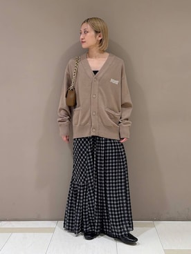 「AULENTTI（オウレンティ）の【AULENTTI】キルティングBAG（ショルダーバッグ、ブラウン系）」を使った、ゆうなさん（レディース・156cm）の秋コーディネート