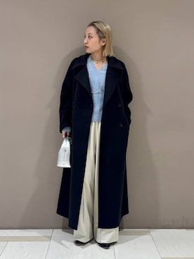 「アイテム（ステンカラーコート）」を使った、ゆうなさん（レディース・156cm）の秋コーディネート