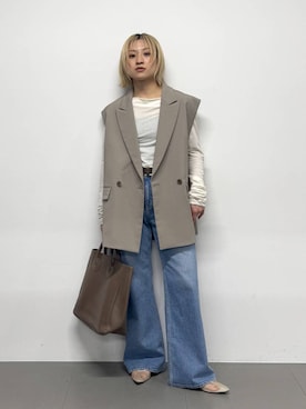 「RED CARD TOKYO（レッドカード）のアイテム（パンツ）」を使った、ゆうなさん（レディース・156cm）の冬コーディネート