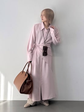「アイテム（シャツワンピース）」を使った、ゆうなさん（レディース・156cm・30代）の冬コーディネート