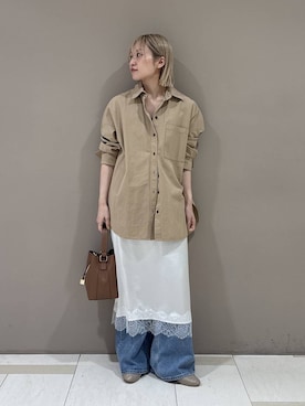 「RED CARD TOKYO（レッドカード）のアイテム（パンツ）」を使った、ゆうなさん（レディース・156cm）の春コーディネート