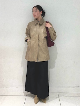 「ブラウンコーデ」｜「アイテム（その他アウター）」を使った、sawaさん（レディース・168cm）の秋コーディネート