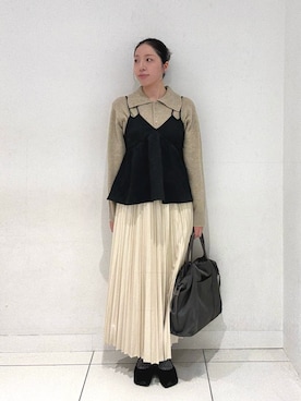 「アイテム（バレエシューズ）」を使った、sawaさん（レディース・168cm）の秋コーディネート