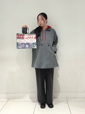 「アイテム（その他アウター、グレー系）」を使った、sawaさん（レディース・168cm）の秋コーディネート
