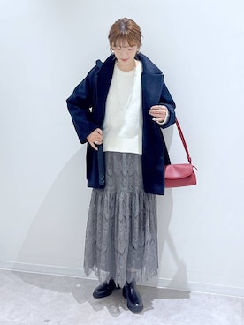 「アイテム（チェスターコート）」を使った、はってぃーさん（レディース・168cm）の冬コーディネート