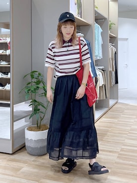 「GLOBAL WORK（グローバルワーク）のアイテム（キャップ）」を使った、はってぃーさん（レディース・168cm）の夏コーディネート