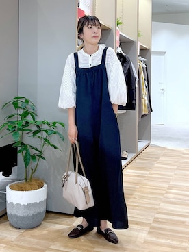 「アイテム（オールインワン・サロペット）」を使った、はってぃーさん（レディース・168cm）の夏コーディネート