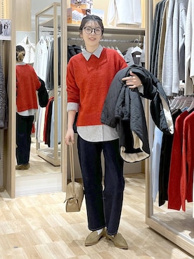 「GLOBAL WORK（グローバルワーク）のアイテム（シャツ/ブラウス）」を使った、はってぃーさん（レディース・168cm）の冬コーディネート