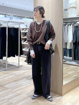 「アイテム（スウェット）」を使った、はってぃーさん（レディース・168cm）の秋コーディネート