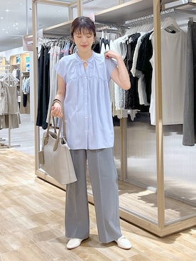 「アイテム（ローファー、ホワイト系）」を使った、はってぃーさん（レディース・168cm）の夏コーディネート