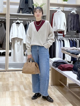 「GLOBAL WORK（グローバルワーク）のらくっション晴雨兼用マニッシュシューズ/603224（その他シューズ）」を使った、はってぃーさん（レディース・168cm）の秋コーディネート