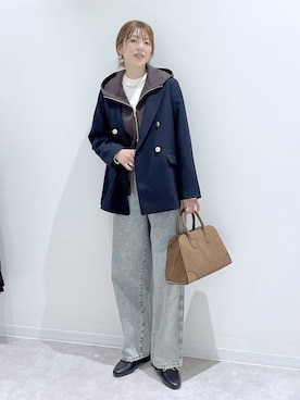 「GLOBAL WORK（グローバルワーク）のアイテム（ローファー）」を使った、はってぃーさん（レディース・168cm）の冬コーディネート