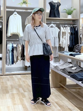 「GLOBAL WORK（グローバルワーク）のアイテム（帽子）」を使った、はってぃーさん（レディース・168cm）の夏コーディネート