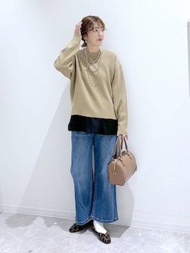 「GLOBAL WORK（グローバルワーク）のアイテム（ネックレス）」を使った、はってぃーさん（レディース・168cm）の冬コーディネート