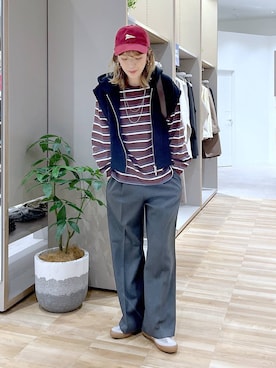 「GLOBAL WORK（グローバルワーク）のアイテム（帽子）」を使った、はってぃーさん（レディース・168cm）の冬コーディネート