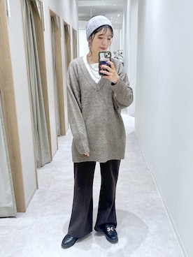 「アイテム（ヘアバンド）」を使った、はってぃーさん（レディース・168cm）の秋コーディネート