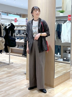 「GLOBAL WORK（グローバルワーク）のアイテム（テーラードジャケット）」を使った、はってぃーさん（レディース・168cm）の秋コーディネート