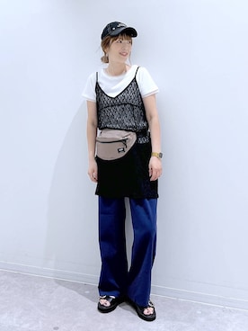 「GLOBAL WORK（グローバルワーク）のアイテム（帽子）」を使った、はってぃーさん（レディース・168cm）の夏コーディネート