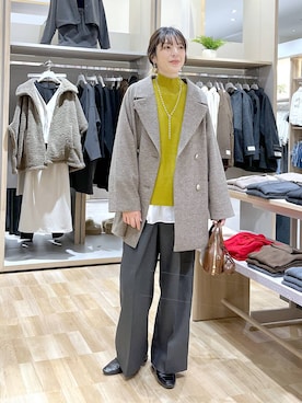 「アイテム（チェスターコート）」を使った、はってぃーさん（レディース・168cm）の秋コーディネート