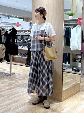 「GLOBAL WORK（グローバルワーク）のアイテム（キャミソール）」を使った、はってぃーさん（レディース・168cm）の夏コーディネート