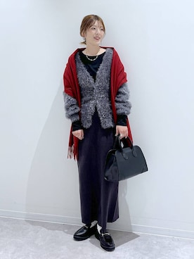 「GLOBAL WORK（グローバルワーク）のアイテム（ローファー）」を使った、はってぃーさん（レディース・168cm）の冬コーディネート