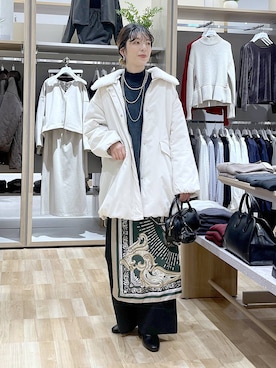 「GLOBAL WORK（グローバルワーク）のMATINEE LINE/2WAYサーマルコート/606805（ダウンジャケット/コート）」を使った、はってぃーさん（レディース・168cm）の秋コーディネート