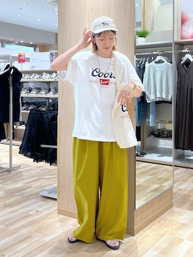 「GLOBAL WORK（グローバルワーク）のBeer＊CAP/571653（キャップ）」を使った、はってぃーさん（レディース・168cm）の夏コーディネート